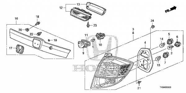 Honda H emblem 75701-TF0-010